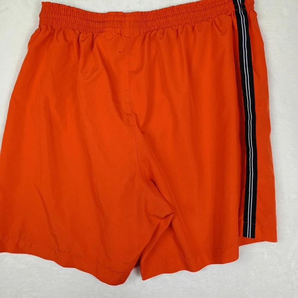 Nike Mens Orange Athletic Shorts XL‎ Side Stripe Swoosh Vintage Y2K Running Gym